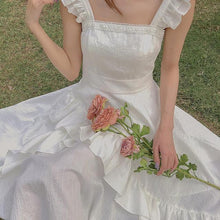 Load image into Gallery viewer, French Sweet Fairy Style Party Dress Retro Girl 2021 New Lotus Leaf Female Summer Long Dress Vestido