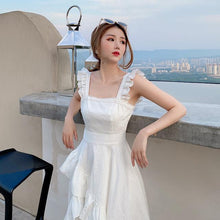 Load image into Gallery viewer, French Sweet Fairy Style Party Dress Retro Girl 2021 New Lotus Leaf Female Summer Long Dress Vestido