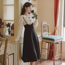 Load image into Gallery viewer, French Temperament Dresses Long Sleeve Women Autumn Black Bowknot Chic Elegant Doll Collar Sweet Cute Female Gentle  Maxi Dress