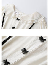 Load image into Gallery viewer, French Temperament Dresses Long Sleeve Women Autumn Black Bowknot Chic Elegant Doll Collar Sweet Cute Female Gentle  Maxi Dress