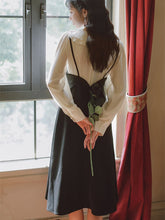 Load image into Gallery viewer, French Temperament Dresses Long Sleeve Women Autumn Black Bowknot Chic Elegant Doll Collar Sweet Cute Female Gentle  Maxi Dress