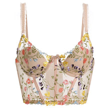 Load image into Gallery viewer, French Ultra Thin Lace Embroidery Lingerie Sexy Underwie Push Up Bra Set Romantic Flowers Fish Bone Body Shaper Top and Panties