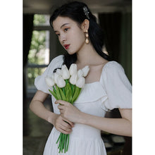 Load image into Gallery viewer, French Vintage Dress Women Casual Puff Sleeve One Piece Dress Retro Gothic Fairy Midi White Dress Female Evening Party Chic