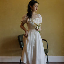 Load image into Gallery viewer, French Vintage Dress Women Casual Puff Sleeve One Piece Dress Retro Gothic Fairy Midi White Dress Female Evening Party Chic