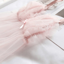 Load image into Gallery viewer, Fresh Pink Sexy Sleeping Nightdress Underwear Transparent Gauze Dress Lovely Lotus Leaf Edge Women Princess Babydoll Lingerie