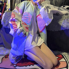 Load image into Gallery viewer, Funny Bone Print Hoodie With Zipper Women Sweatshirt  Spring Oversized Hoodie For Girl Outerwear Plus Size Punk Clothes Tops