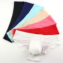 Load image into Gallery viewer, Gay Mens String Bikini Briefs Sexy Mens Panties Ice Silk Men Underwear Penis Seamless Brief Erotic Men Underpants Lingerie