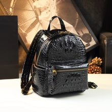 Load image into Gallery viewer, Genuine Leather Crocodile Pattern Women Backpack Luxury Fashion Casual Small Shoulder Portable Bag Travel Backpacks Brand