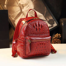 Load image into Gallery viewer, Genuine Leather Crocodile Pattern Women Backpack Luxury Fashion Casual Small Shoulder Portable Bag Travel Backpacks Brand