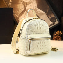 Load image into Gallery viewer, Genuine Leather Crocodile Pattern Women Backpack Luxury Fashion Casual Small Shoulder Portable Bag Travel Backpacks Brand
