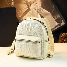 Load image into Gallery viewer, Genuine Leather Crocodile Pattern Women Backpack Luxury Fashion Casual Small Shoulder Portable Bag Travel Backpacks Brand