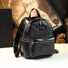 Load image into Gallery viewer, Genuine Leather Crocodile Pattern Women Backpack Luxury Fashion Casual Small Shoulder Portable Bag Travel Backpacks Brand