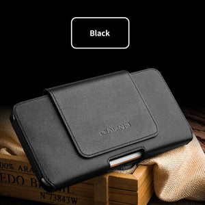 Genuine Leather Phone Pouch Cover For iPhone 13 12 11 Pro 12 XS X XR Business Pocket Waist Bags Holster Belt Clip Case Qialino
