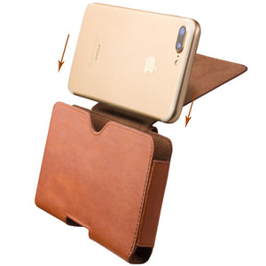 Genuine Leather Phone Pouch Cover For iPhone 13 12 11 Pro 12 XS X XR Business Pocket Waist Bags Holster Belt Clip Case Qialino