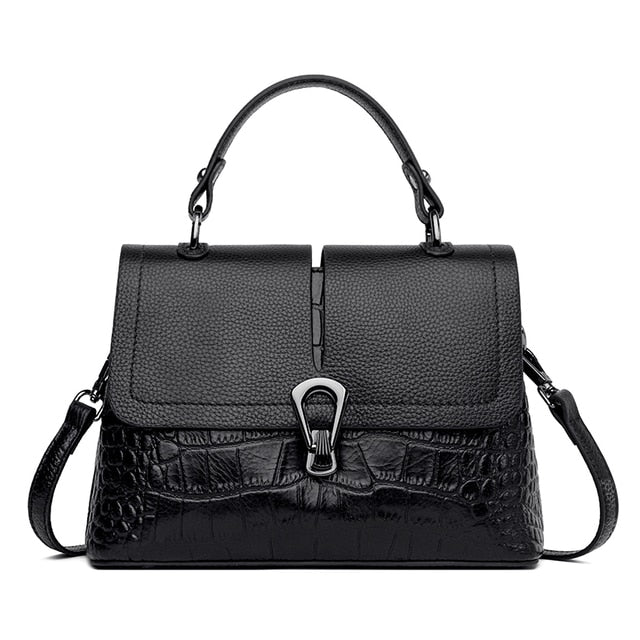 Genuine Leather Women Shoulder Bag 2021 Vintage Messenger Crossbody Bag Female Purse Totes Bag Soild Casual Cowhide Lady Handbag