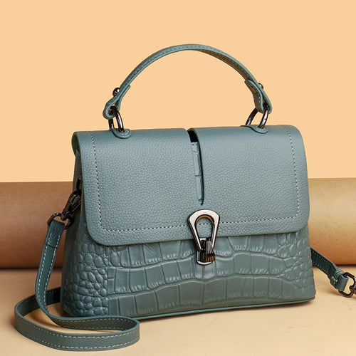 Genuine Leather Women Shoulder Bag 2021 Vintage Messenger Crossbody Bag Female Purse Totes Bag Soild Casual Cowhide Lady Handbag