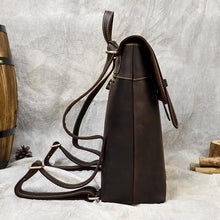 Load image into Gallery viewer, Genuine Leather Women&#39;s Backpack Crazy Horse Skin Student Schoolbag 2022 Fashion Ladies Shopping Backpack Casual Men Backpack