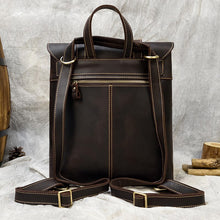 Load image into Gallery viewer, Genuine Leather Women&#39;s Backpack Crazy Horse Skin Student Schoolbag 2022 Fashion Ladies Shopping Backpack Casual Men Backpack
