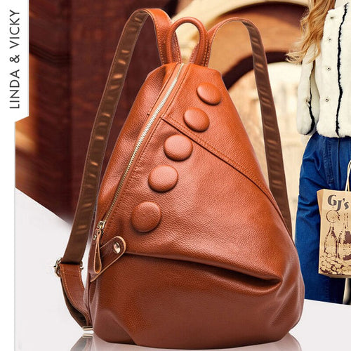 Genuine Leather Women's Backpack Trend 2022 European and American Style Shoulder Bag Fashion Large Capacity Leisure Backpack New