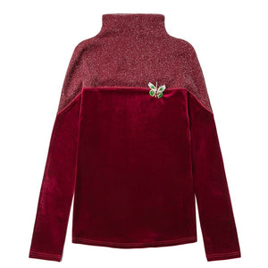Gold Velvet Stitching Bottoming Shirt New 2021 Spring Long Sleeve Women T-shirt Elegant Slim Mesh Tops Plus Size Tees