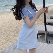 Load image into Gallery viewer, Good Quality Slim Thin Short V-neck Knitted Cardigan Top Female + High Waist All-match Skirt Conjuntos De Vestido Two-piece Sets