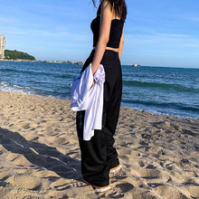 Load image into Gallery viewer, Gothic Harajuku Wide Leg Pants Women Baggy Streetwear Graffiti Black High Waist Trousers For Female Punk Print Oversized