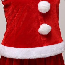 Load image into Gallery viewer, Gown Shawl Winter Christmas Dress Sexy Women Golden Velvet Cape Red Fantasy Santa Claus With Hat for Female Party