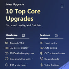 Load image into Gallery viewer, H&amp;A Wireless Headphones TWS Bluetooth Earphones 5.0 with Mic Sports Waterproof Headsets Touch Control Mini In-ear Music Earbuds