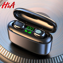 Load image into Gallery viewer, H&amp;A Wireless Headphones TWS Bluetooth Earphones 5.0 with Mic Sports Waterproof Headsets Touch Control Mini In-ear Music Earbuds