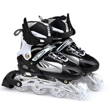 Load image into Gallery viewer, Adjustable Size Inline Skates Shoes For Kids Boy Girl PU Flashing 4 Wheels Roller Skates Children Roller Skating Sneakers Boots