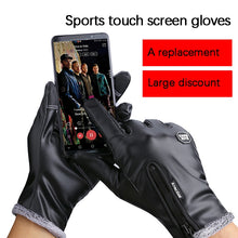 Load image into Gallery viewer, Winter Men Women Cycling Gloves Full Finger Leather Gloves Waterproof Windproof Antiskid Touch Screen Ski Outdoor Sports Gloves