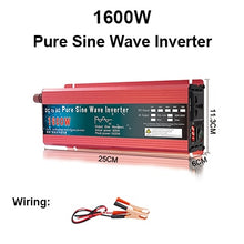 Load image into Gallery viewer, Pure Sine Wave Inverter 12V 24V 220V 110V 1000W 1600W 2000W 3000W Power Converter Solar 12V To 220V Inverter Transformer LED