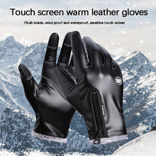 Load image into Gallery viewer, Winter Men Women Cycling Gloves Full Finger Leather Gloves Waterproof Windproof Antiskid Touch Screen Ski Outdoor Sports Gloves