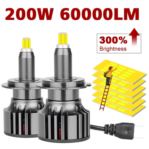 H7 LED 360 degree H1 H11 Car Headlight Bulb HB3 HB4 9012 HIR2 Bi LED Projector H8 9005 9006 200W 60000LM Motorcycle Fog Lamp 12V