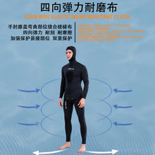Load image into Gallery viewer, 2022 Neoprene Scuba Diving wetsuit 3/5 mm Winter Warm  Men Hood Surfing Front Zipper Snorkeling Spearfishing Hooded Diving Suit
