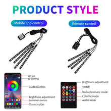Load image into Gallery viewer, Led Car Foot Ambient Light With USB Neon Mood Lighting Backlight Music Control App RGB Auto Interior Decorative Atmosphere Light
