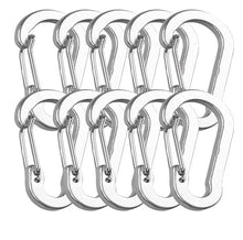Load image into Gallery viewer, 10Pcs/Set Carabiners Aluminum Alloy D Carabiner Spring Snap Clip Hooks Keychain Climbing Carabiner for Keys Camping Tools