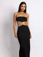 Load image into Gallery viewer, HOT Summer For 2022 Fashion Women&#39;S Clothes Black Tube Top Romper Sexy Split Casual Evening Party Prom Maxi Dresses Vestidos