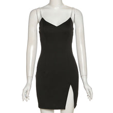 Load image into Gallery viewer, HOT Summer For 2022 Tank Strap Women&#39;s Clothes Black Elegant Casual Evening Party Sexy Split Bodycon Prom Corset Mini Dress