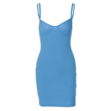 Load image into Gallery viewer, HOT Summer For 2022 Tank Strap Women&#39;s Clothes Blue Sleeveless Elegant Casual Basics Evening Party Sexy Prom Corset Mini Dress
