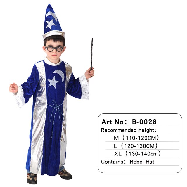 Halloween Medieval Boy Girls Cosplay Costumes Birthday Party Children Adult Men Magician Costume Sets
