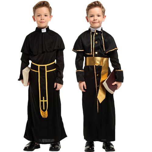 Halloween Medieval Boy Girls Cosplay Costumes Birthday Party Children Adult Men Magician Costume Sets