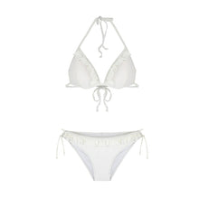 Load image into Gallery viewer, Halter Bandage Beach Bathsuit Sexy Ruffle Bikinis Push Up Swimsuit Women Two-piece Swimwear Pad Summer Low Waist Biquini