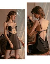 Load image into Gallery viewer, Halter Strap Short Skirt Sexy Hollow Sleepwear Lace Cross Strap Nightdress Hollow Women Summer Temptation Lingerie Night Gown