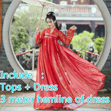 Load image into Gallery viewer, Hanfu Women Costume Elegant Traditional Chinese Style Hanfu Princess Dress Ancient Folk Tang Suit Fairy Performance Clothing