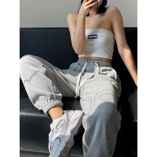 Harajuku Gray Jogging Sweatpants Women Baggy Oversize Sports Pants Korean Style Casual Trousers Female Plus Size Fashion