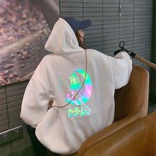 Load image into Gallery viewer, Harajuku Moon Cartoon Print Hoodie Women Loose Casual Reflective Material Long Sleeve Pullover Tops Streetwear Sweatshirt