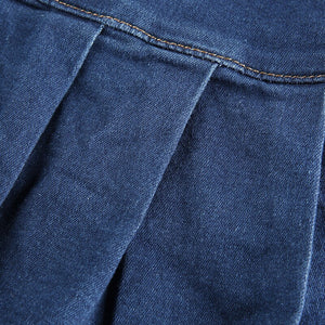 Harajuku Punk Y2K Denim Mini Pleated Skirt Ladies Summer High Waist Jeans Shorts Skirts Women Ruffles Fashion Korean