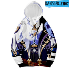 Load image into Gallery viewer, Harajuku style Genshin Impact 3D Long Sleeve Zipper Hoodies Casual Sweatshirt Women/men Casual popular Clothing