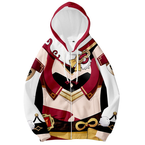 Harajuku style Genshin Impact 3D Long Sleeve Zipper Hoodies Casual Sweatshirt Women/men Casual popular Clothing